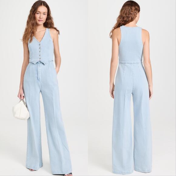 Amanda Uprichard Ethan Denim Jumpsuit - Picture 1 of 6